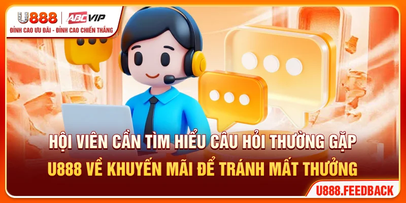 Hội viên cần tìm hiểu câu hỏi thường gặp U888 về khuyến mãi để tránh mất thưởng